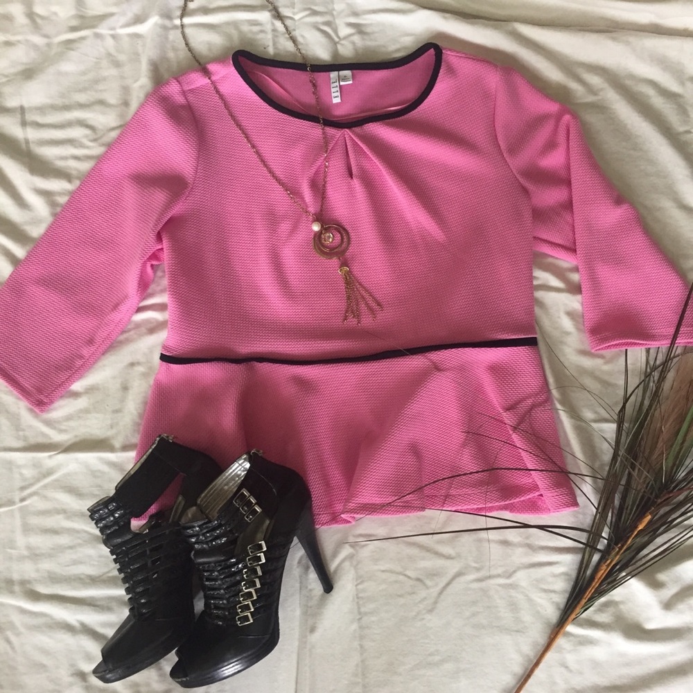 ELLE Peplum flare bottom blouse